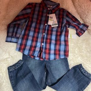 Toddler boys shirt and pants . Brand new. Great for the holidays .